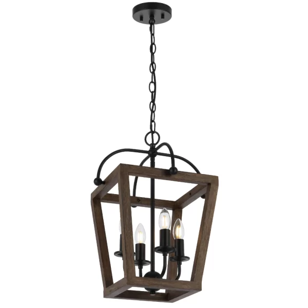 Lacota 4 Light Wooden Pendant