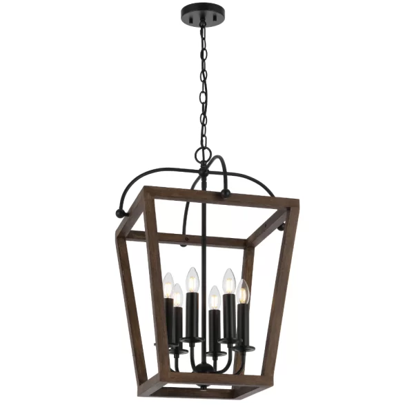 Lacota 6 Light Wooden Pendant