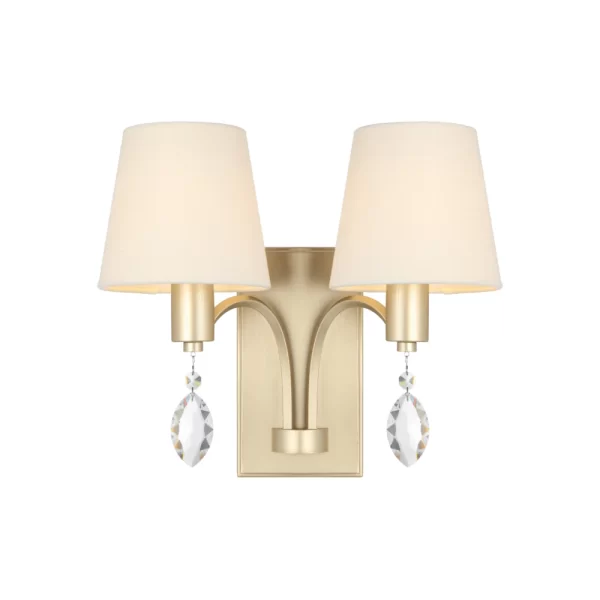 Malvern Double Wall Light Rod Iron Frame with Fabric Shade