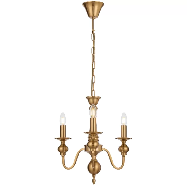 Siedel 3 Light Rod Iron Candle Style Pendant