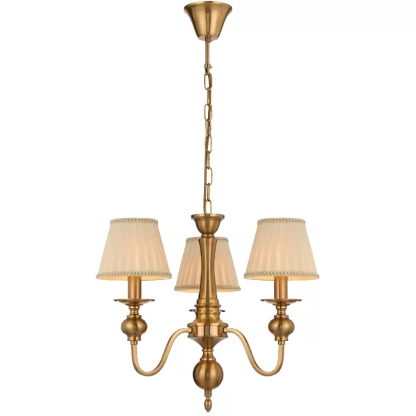 Siedel 3 Light Rod Iron Frame with Fabric Shade pendant