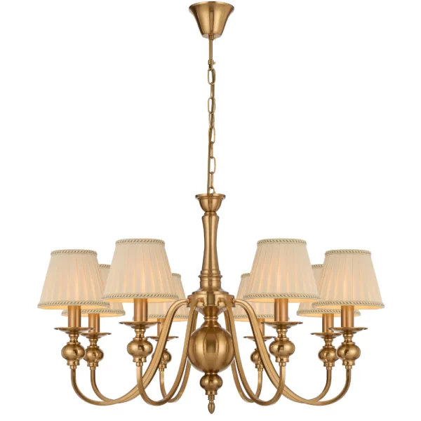 Siedel 8 Light Rod Iron Frame with Fabric Shade pendant