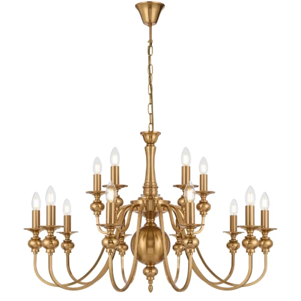 Siedel 15 Light Rod Iron Candle Style Pendant