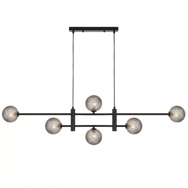 Tyson 6 Light Black Frame Living Room-Dinning Table Pendant