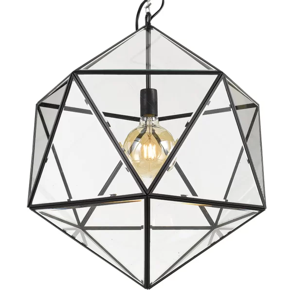 Lazlo 500mm Large Solid Brass Glass Pendant