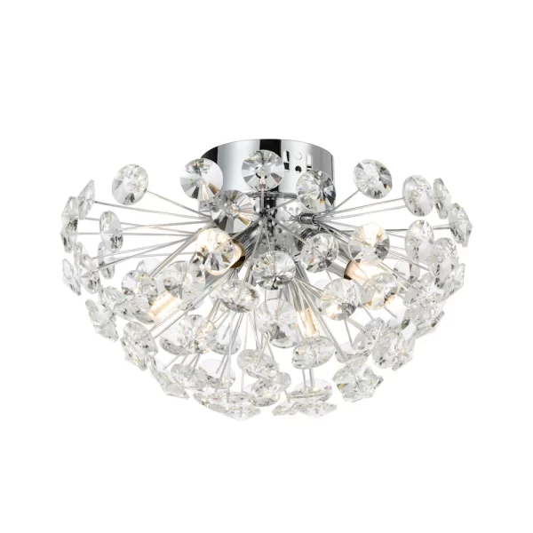 Lerida 4 Light Modern Crystal Close-to-Ceiling