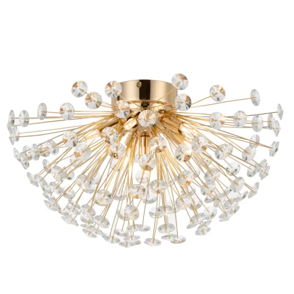 Lerida 6 Light Modern Crystal Close-to-Ceiling