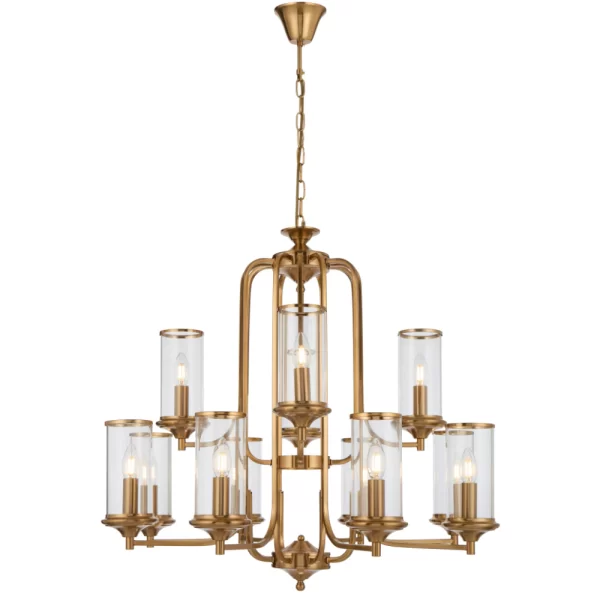 Venden 12 Light Copper Frame with Clear Glass Pendant