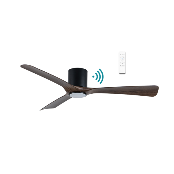 Fresno DC 52″ Smart Walnut Blades Ceiling Fan With WIFI Remote Control & Dimmable LED Light