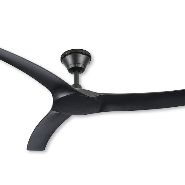 Aqua V2 Weather Proof IP66 DC 1780mm 70" No Light 3 Blade With Remote Control Matt Black Ceiling Fan