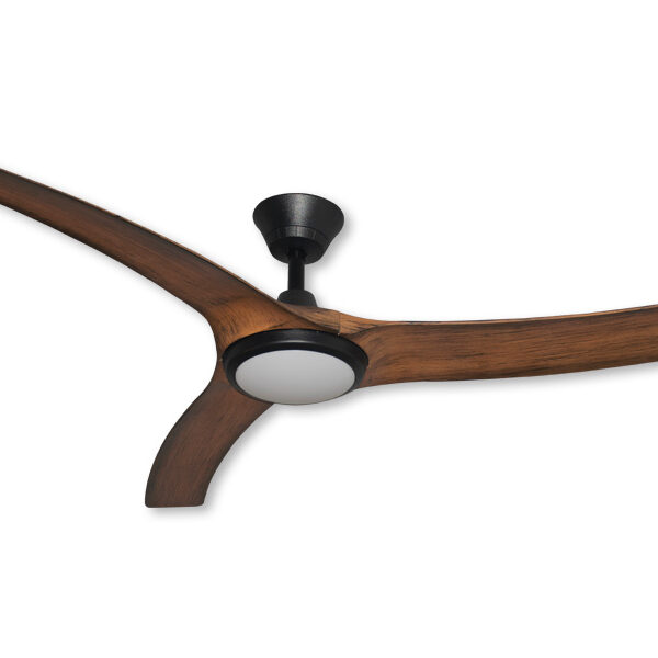 Aqua V2 DC Weather Proof IP66 1320mm 52" 3 Blade with Remote 18W CCT Dimmable LED Light Black/Koa Ceiling Fan