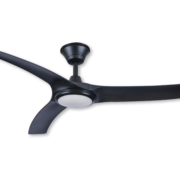 Aqua V2 DC Weather Proof IP66 1320mm 52" 3 Blade with Remote18W CCT Dimmable LED Light Matt Black Ceiling Fan