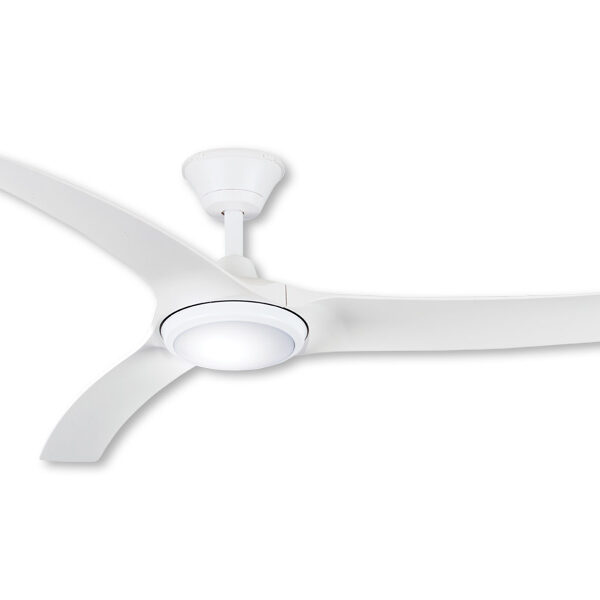 Aqua V2 DC Weather Proof IP66 1780mm 70" 3 Blade with Remote18W CCT Dimmable LED Light Matt White Ceiling Fan